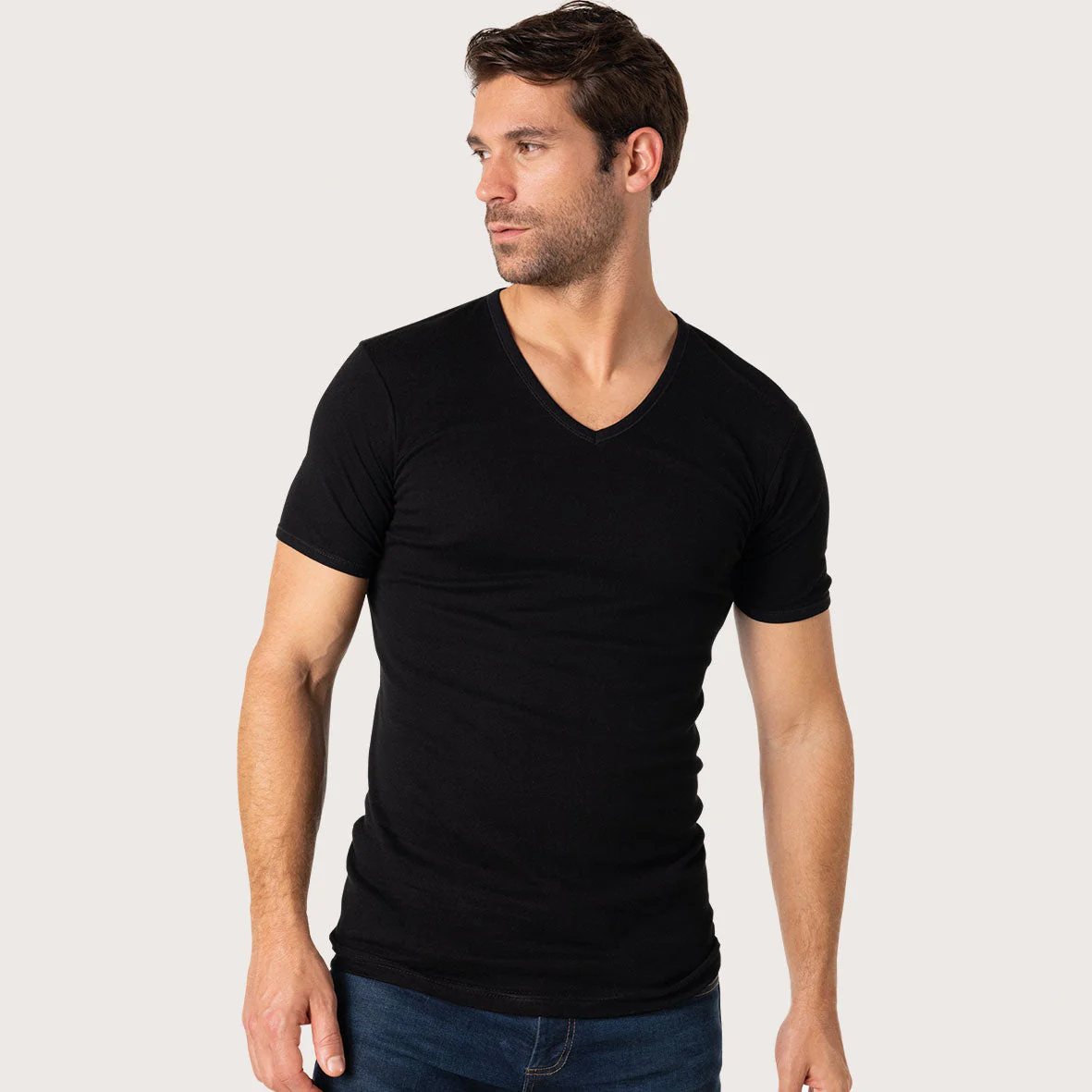 Lot de 3 tee-shirts col V Pur coton Premium Eminence - Image 2