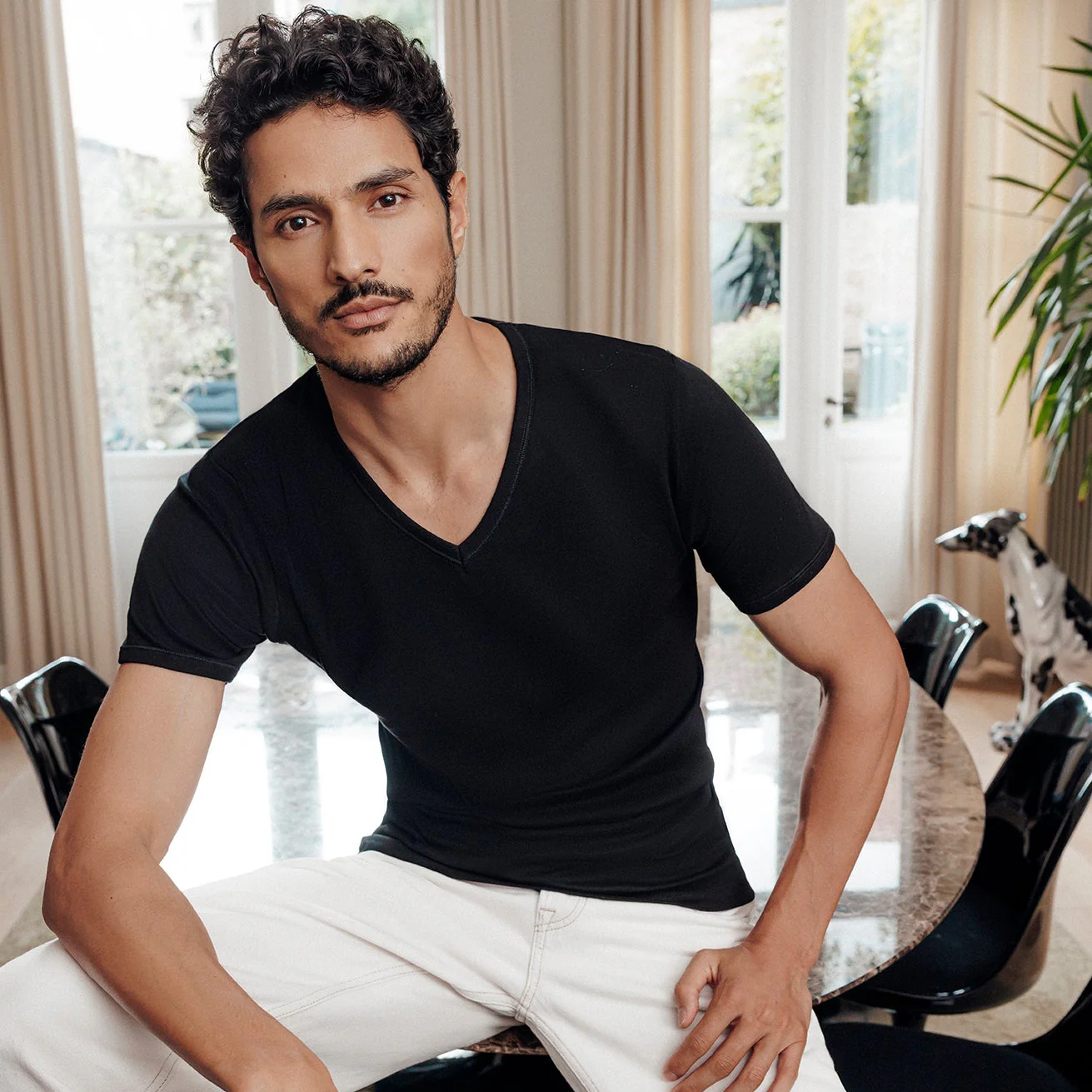 Lot de 3 tee-shirts col V Pur coton Premium Eminence - Image 4