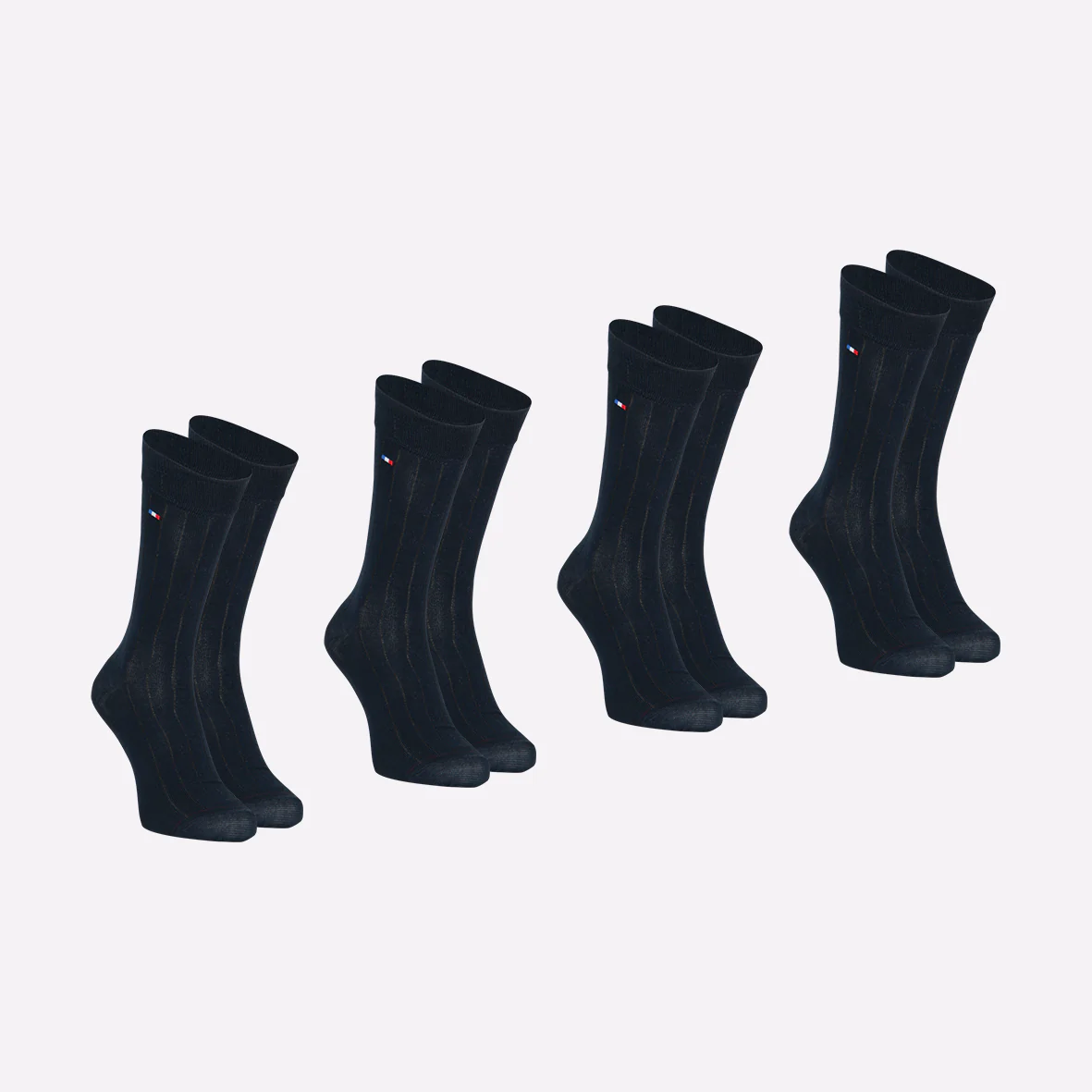 Lot de 4 mi-chaussettes fil d'écosse homme fait en France Eminence - Image 3