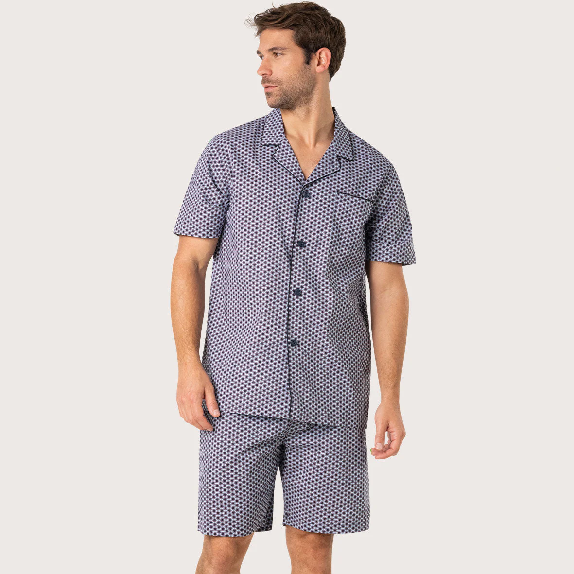 Pyjama court ouvert homme Popeline Eminence