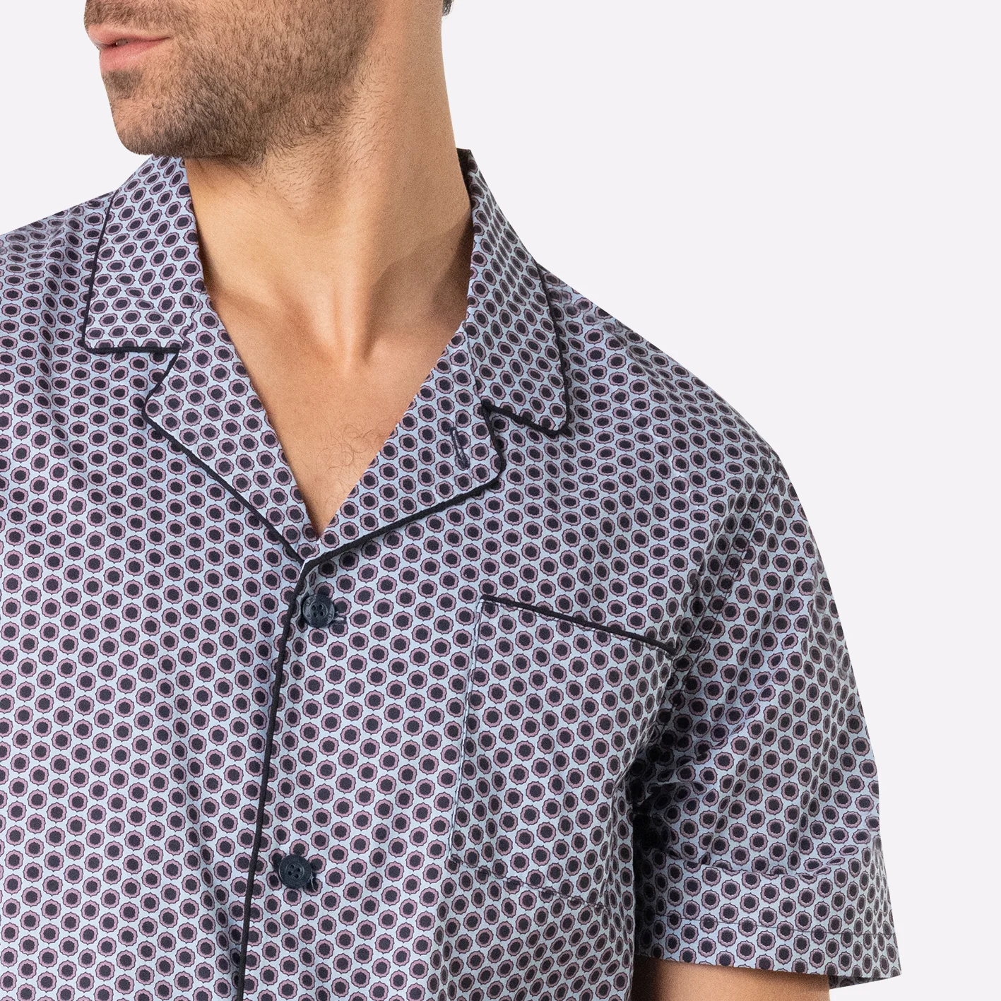 Pyjama court ouvert homme Popeline Eminence - Image 2