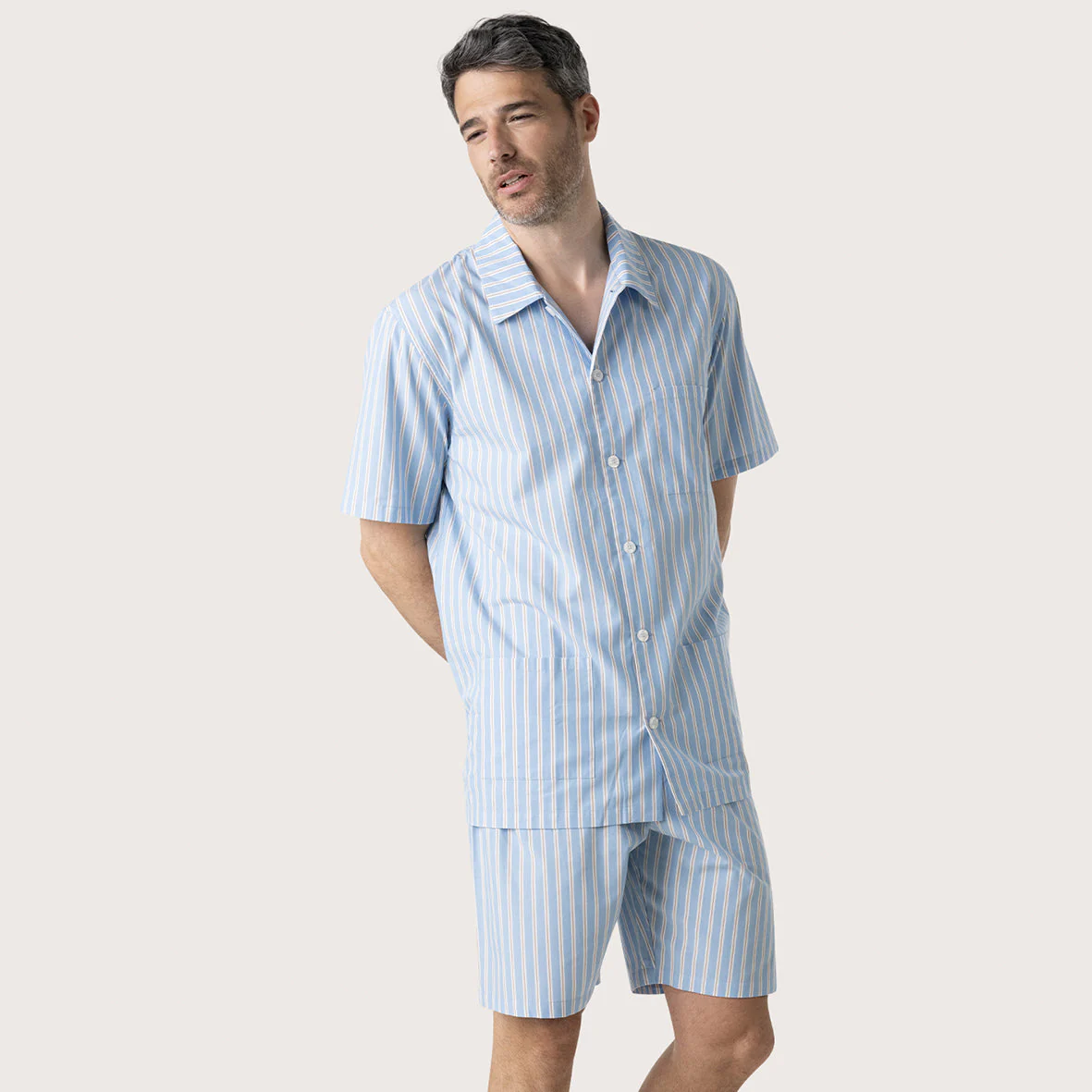 Pyjama court ouvert homme Popeline Eminence