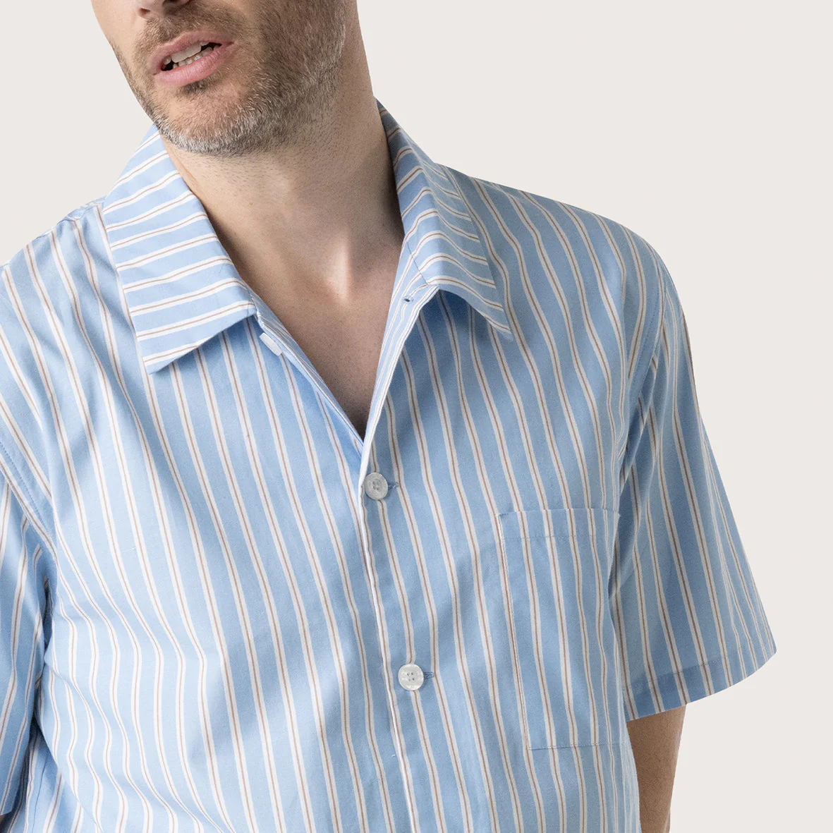 Pyjama court ouvert homme Popeline Eminence - Image 2
