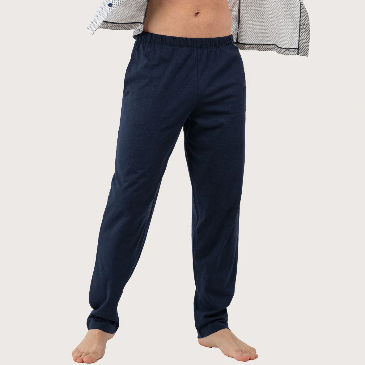 Pyjama long col ouvert homme Mercerisé Eminence - Image 3