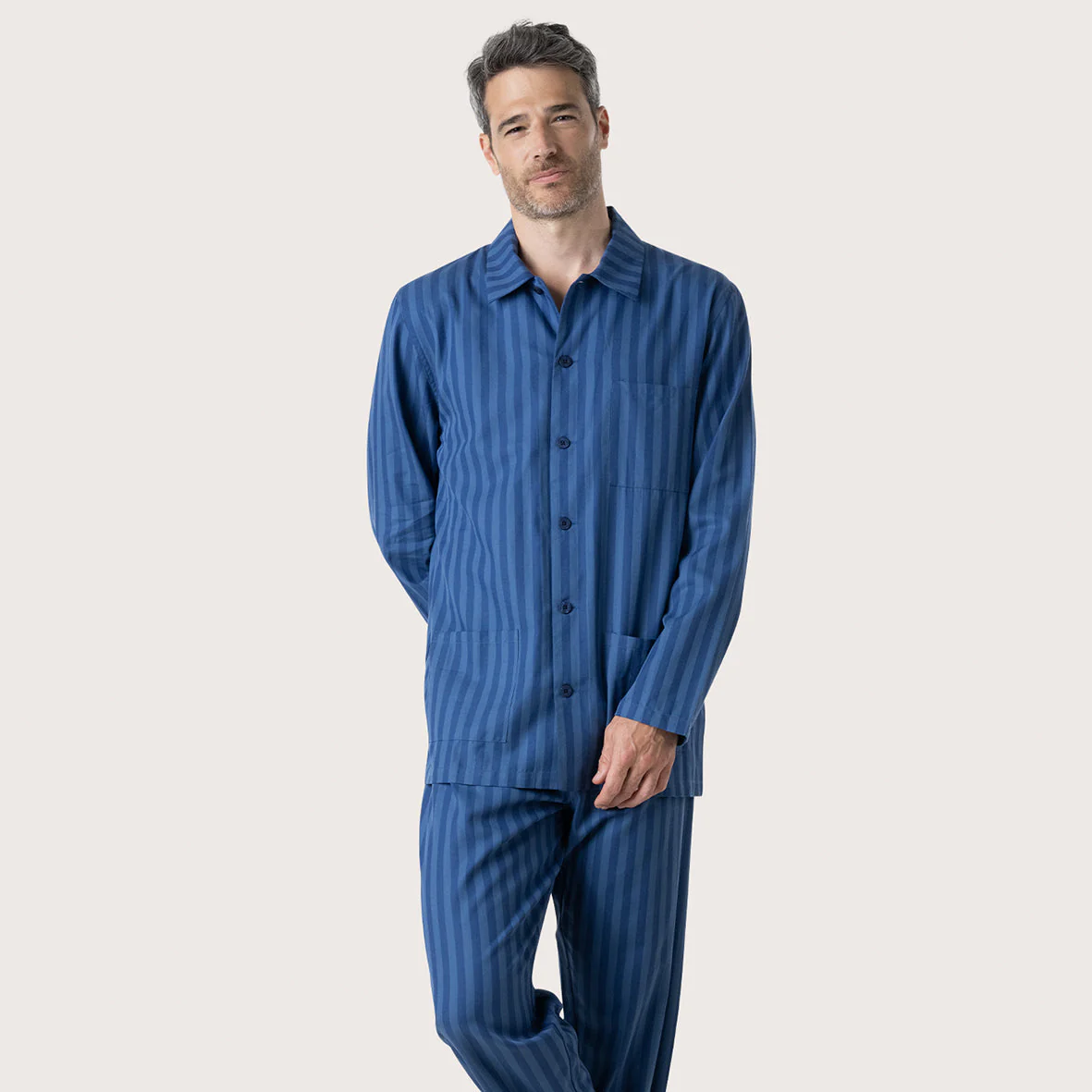 Pyjama long droit homme Popeline Eminence