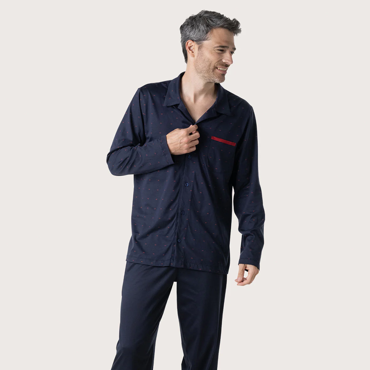 Pyjama long ouvert homme Mercerisé Eminence