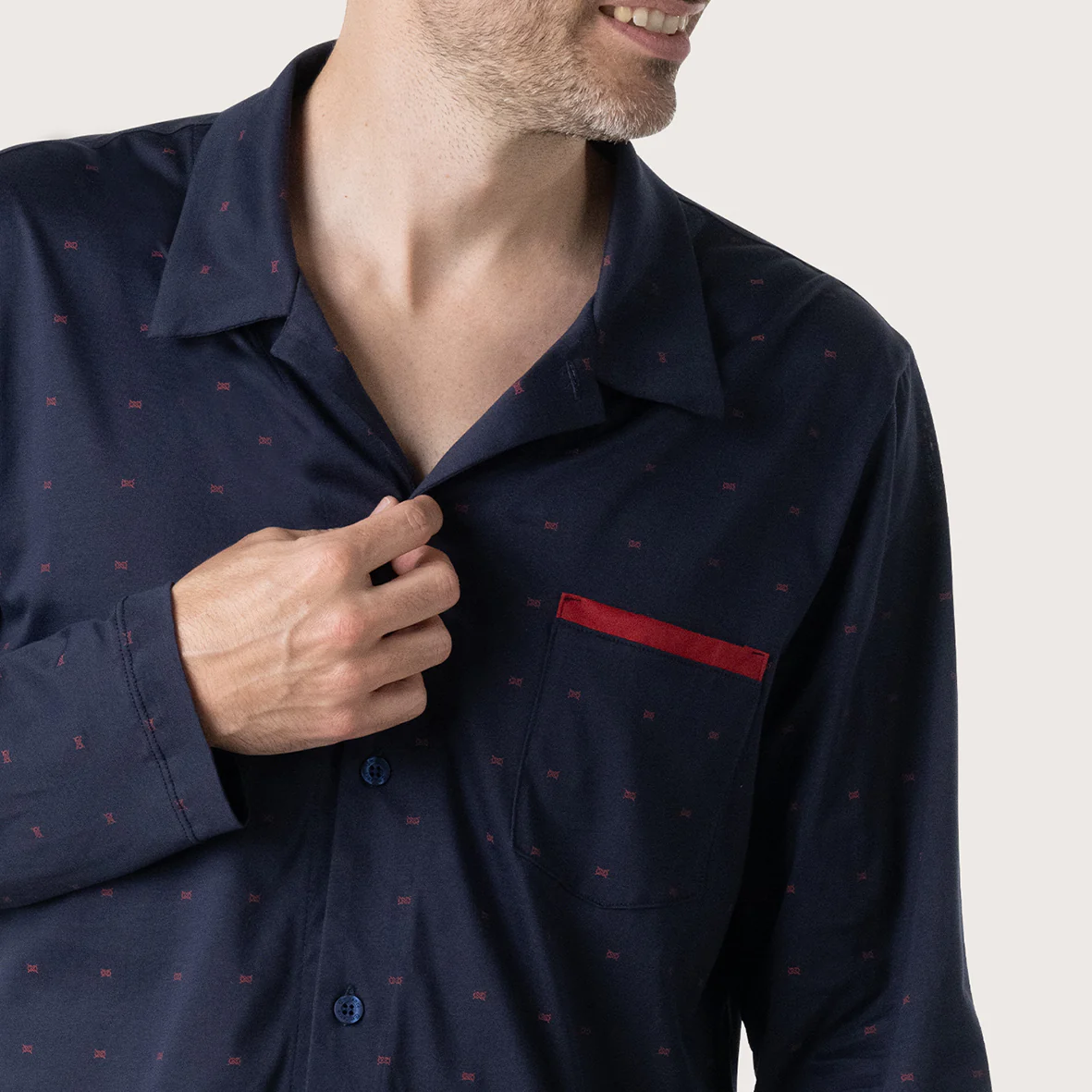 Pyjama long ouvert Mercerisé Homme Eminence - Vendu en boîte cadeau - Image 3