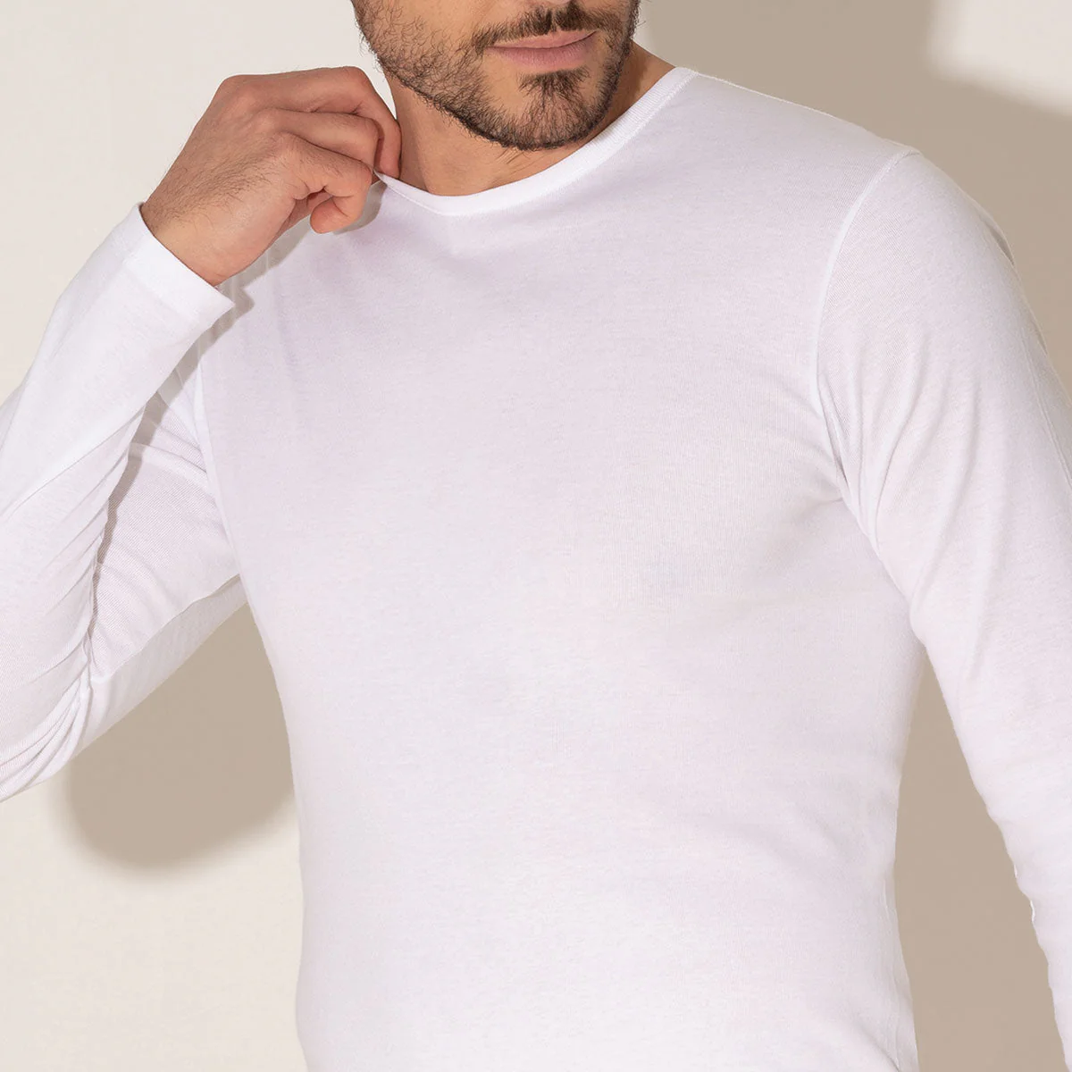 T-shirt col rond manches longues homme Pur Coton Premium Eminence - Image 3