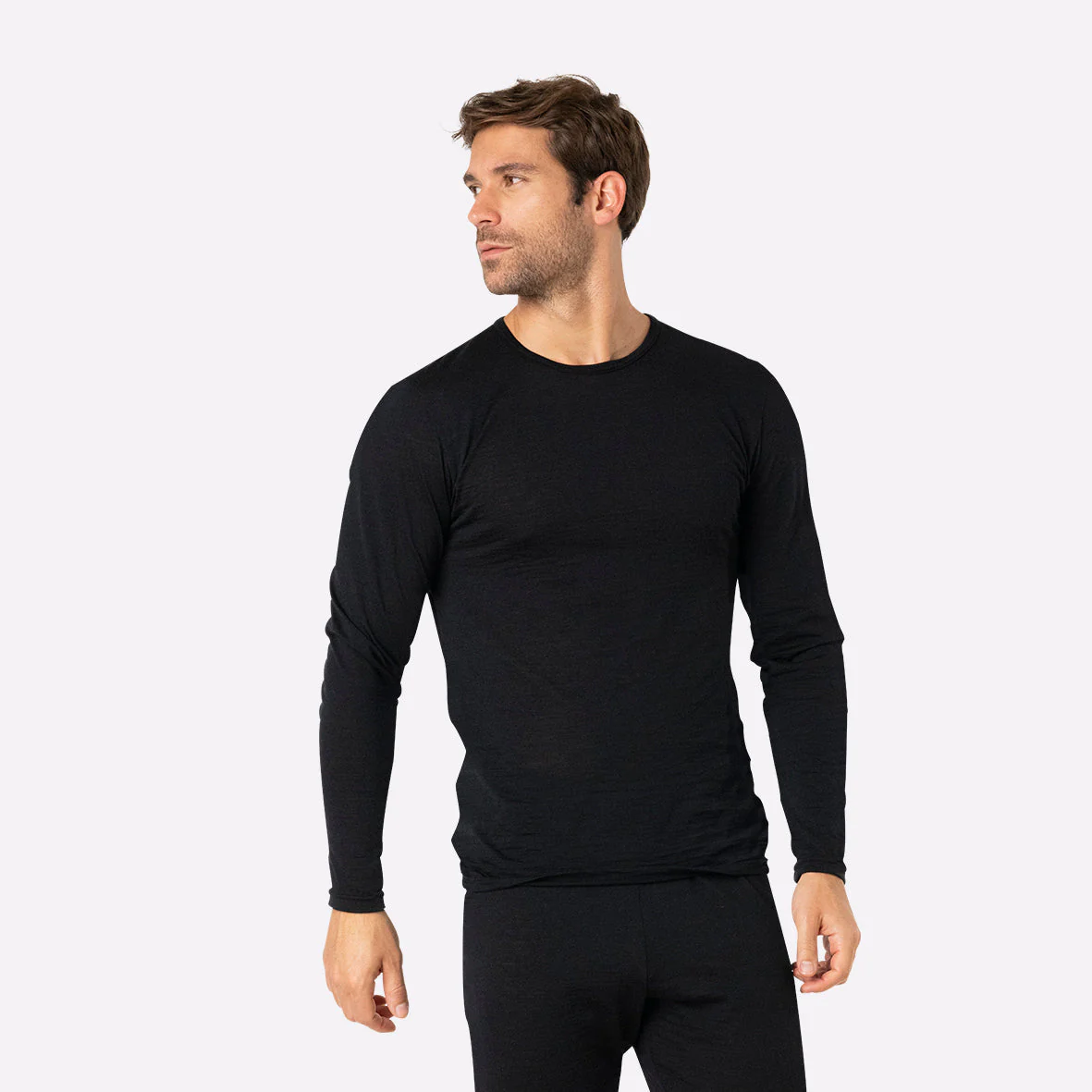 Tee-shirt col rond manches longues homme Ligne Chaude Mérinos Eminence