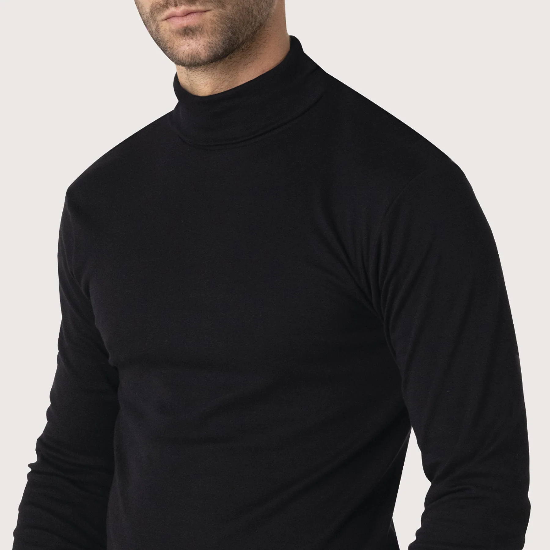 Tee-shirt col roulé manches longues homme Pur coton Eminence - Image 3