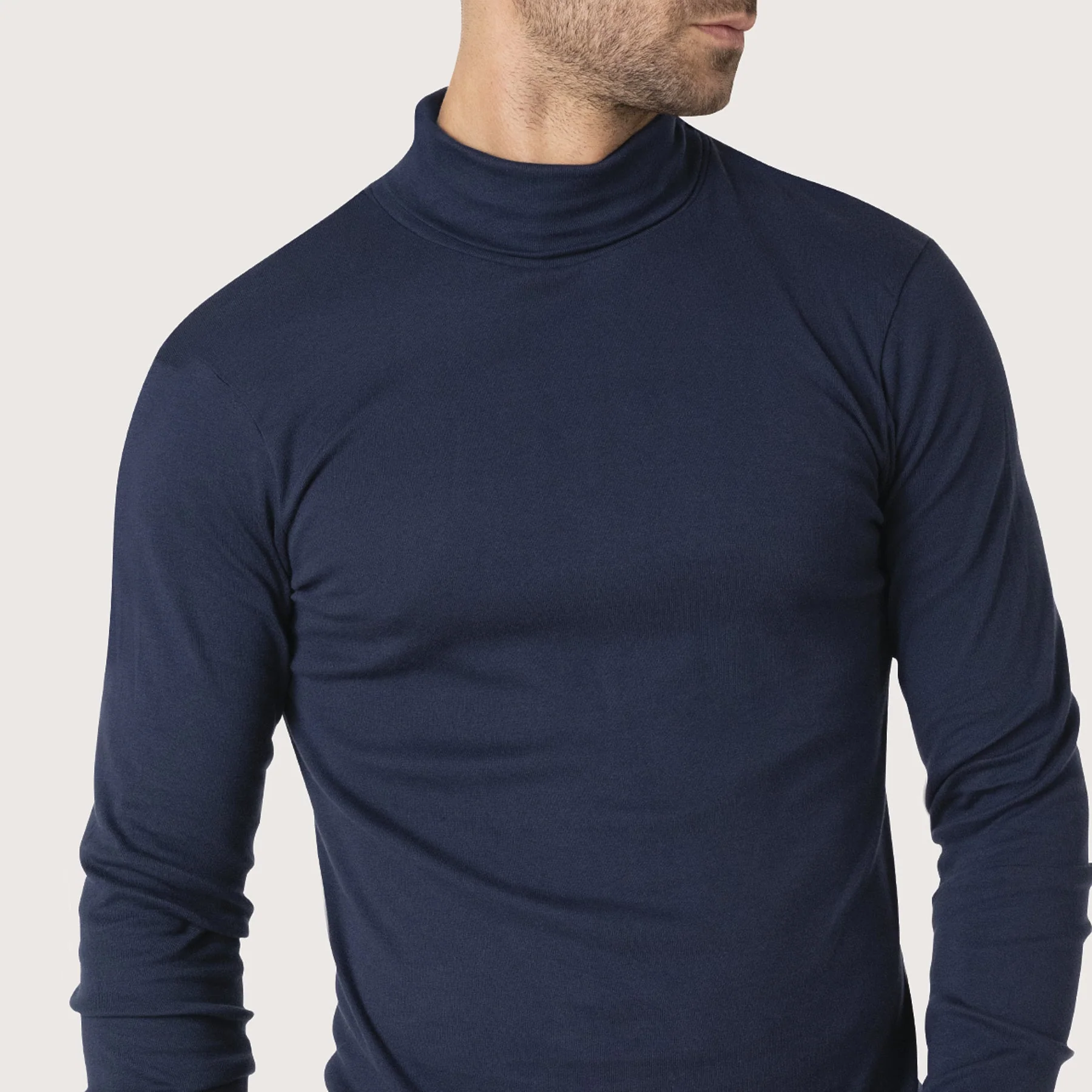 Tee-shirt col roulé manches longues homme Pur coton Eminence - Image 3