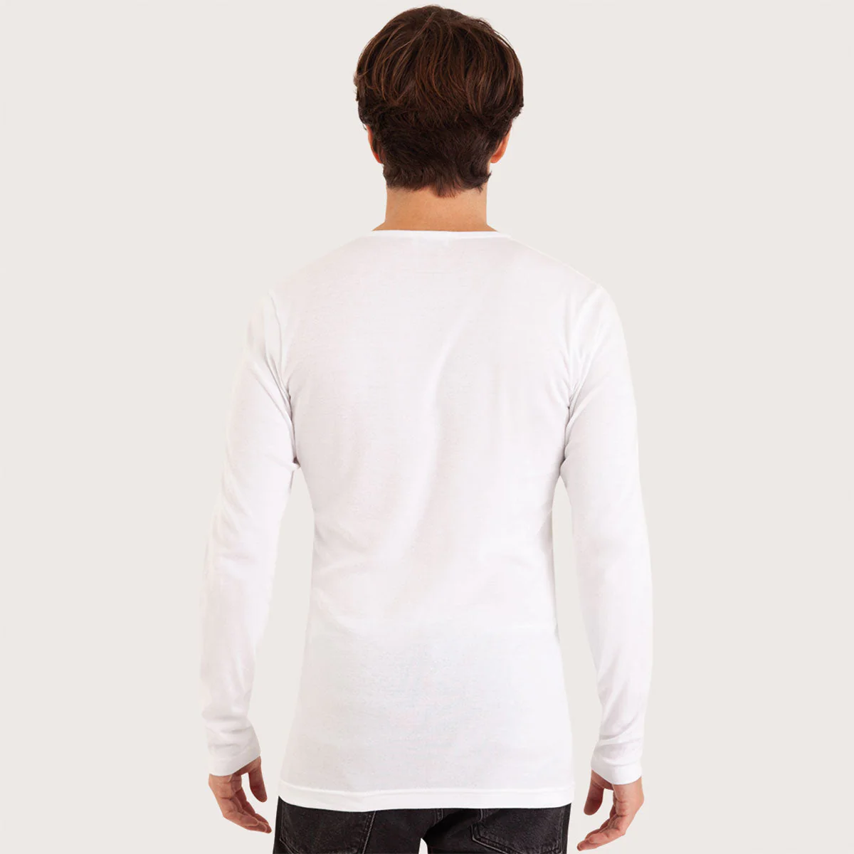 Tee-shirt col V manches longues homme Pur coton Eminence - Image 3