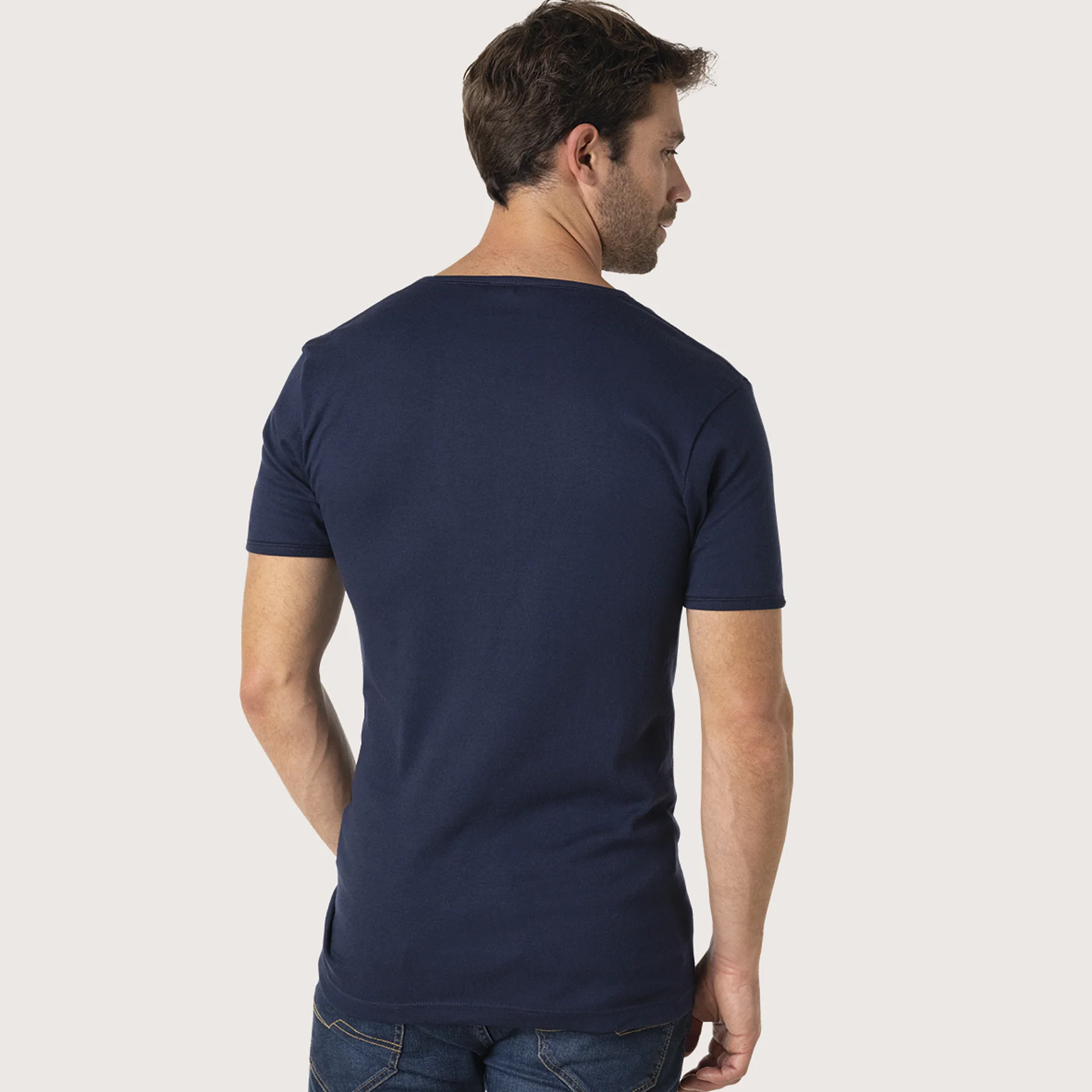 Tee-shirt col V Pur coton Premium Eminence - Image 3