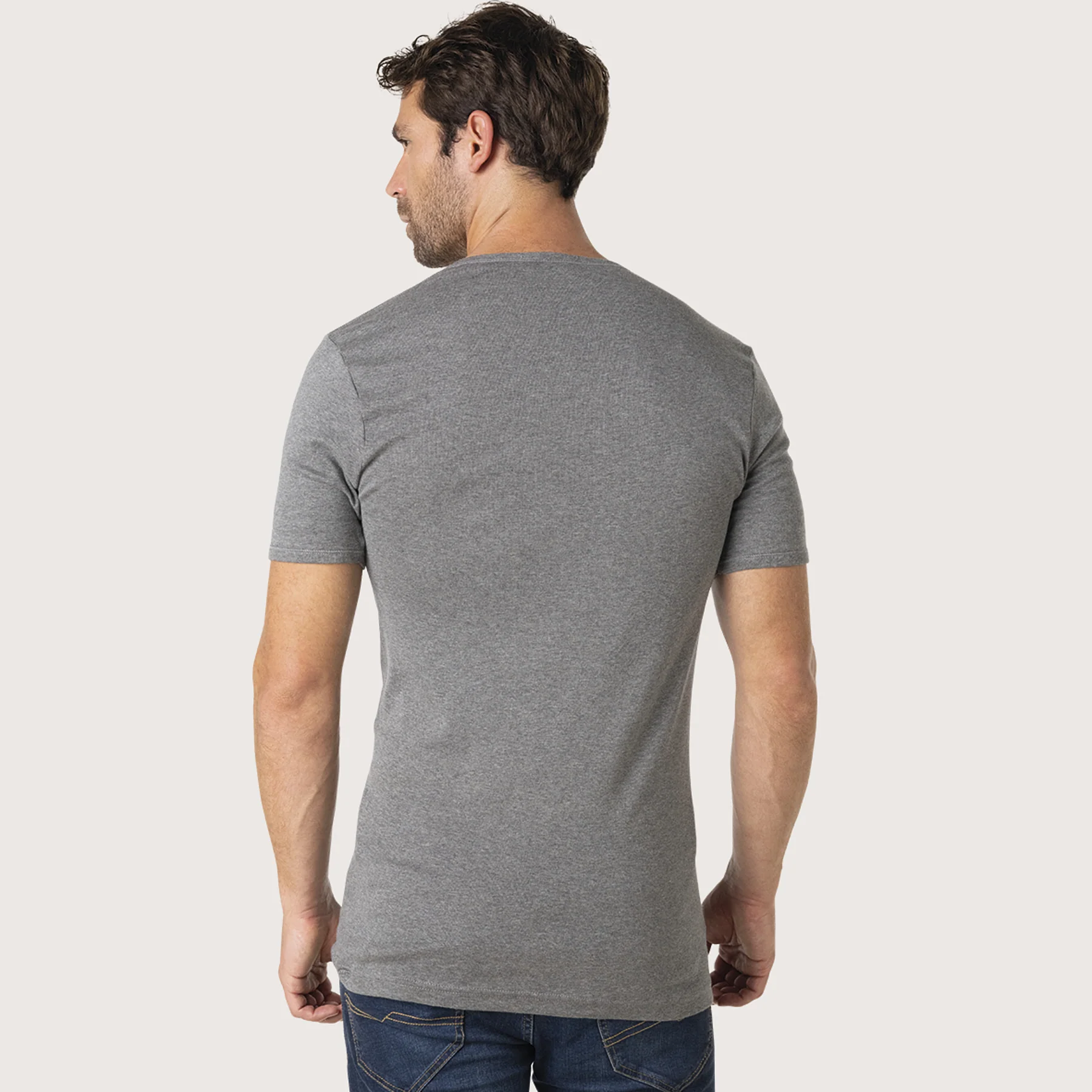 Tee-shirt col V Pur coton Premium Eminence - Image 3